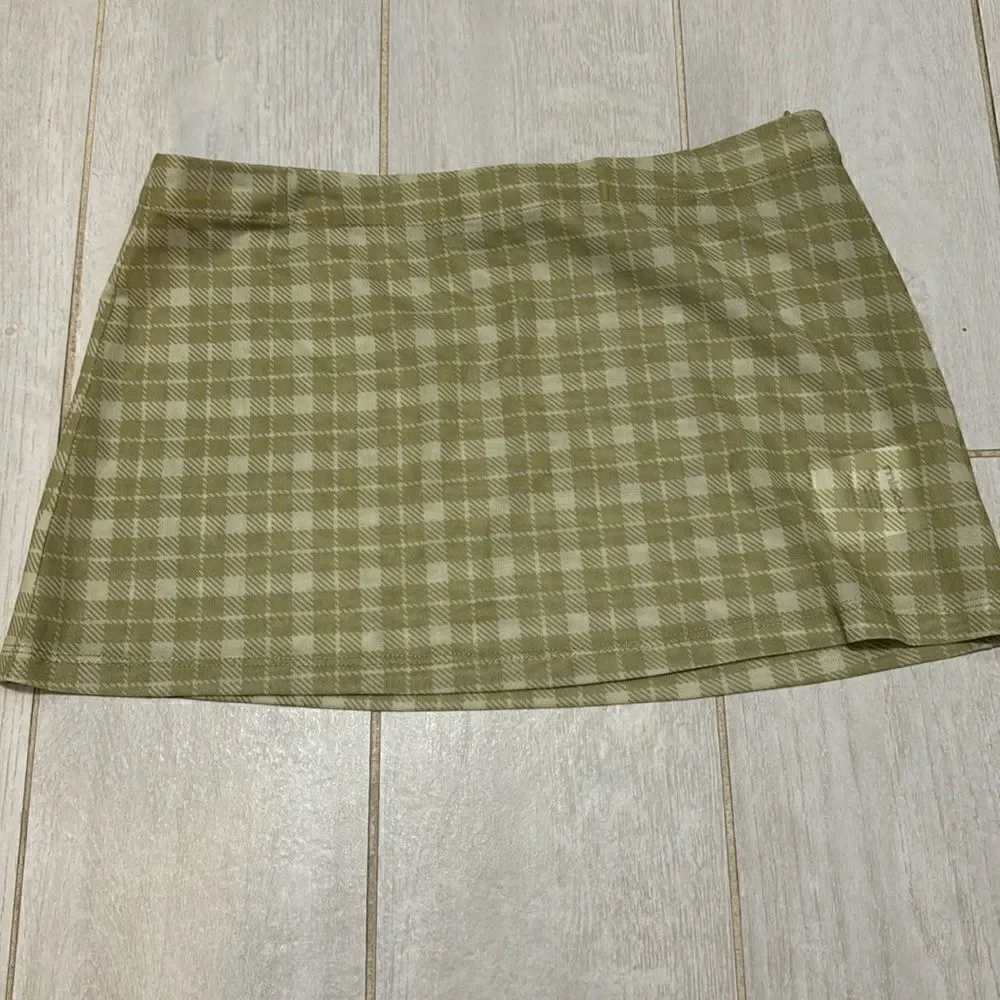 Miaou XS New Check green skirt